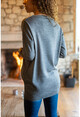 Womens Anthracite V-Neck Basic Sweater GK-CCKYN1001