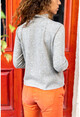Womens Beige Half Turtleneck Soft Textured Basic Sweater GK-BST2990