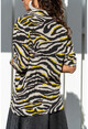 Kadın Ekru Zebra Desenli Gömlek BSTH5016