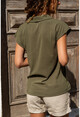 Womens Khaki Polo Collar Camisole T-Shirt GK-BSTW2879