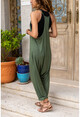 Womens Khaki Back Singlet Detailed Pocket Shalwar Baggy Overalls GK-CCKCC4001