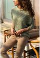 Womens Khaki Bias Knitted Soft Textured Sweater GK-CCKN15000