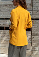 Womens Mustard Pocket Shawl Collar Jacket GK-BST2822