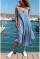 Womens Blue Strap Asymmetrical Wide Cut Jumpsuit GK-BST2900