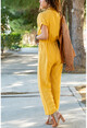 Womens Yellow Jacket Collar Button Jumpsuit GK-BSTY2622