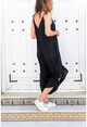 Womens Black Strap Asymmetrical Wide Cut Jumpsuit GK-BSTH5002