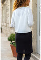 Womens Black-White Double Pocket Color Block Cardigan GK-BST3009