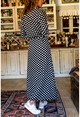 Kadın Siyah Puantiyeli Uzun Gömlek Elbise GK-BSTT4012-1090
