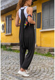 Womens Black Back Singlet Detailed Pocket Shalwar Baggy Overalls GK-CCKCC4001