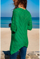Womens Green Bias Knitted Seasonal Three Quarter Sleeve Sweater GK-CCK15000