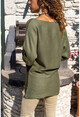 Womens Khaki Color Block Sweater GK-CCKYN1002