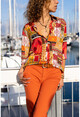 Womens Red Ethnic Loose Shirt CCK9077