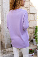 Womens Lilac V-Neck Basic Sweater GK-CCKYN1001