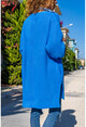 Womens Blue Pocket Loose Cardigan CCK4321