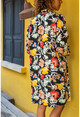 Womens Black Patterned Loose Kimono BST3158S