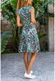 Womens Green Sleeveless V-Neck Knit Dress BST3244