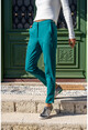 Womens Emerald Green Waist Tape Stripe Pencil Pants GK-ART205