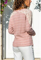 Powder Shoulder Lace V Neck Sweater Gk-Bst2812