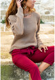 Mink Collar And Sleeve Slit Sweater Gk-Bstk1003