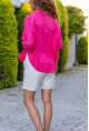 Kadın Fuşya Eteği Fırfırlı Vual Salaş Gömlek BST700-3570