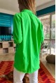 Kadın Yeşil Yanı Düğmeli Eteği Püsküllü Gömlek GK-AYN1666